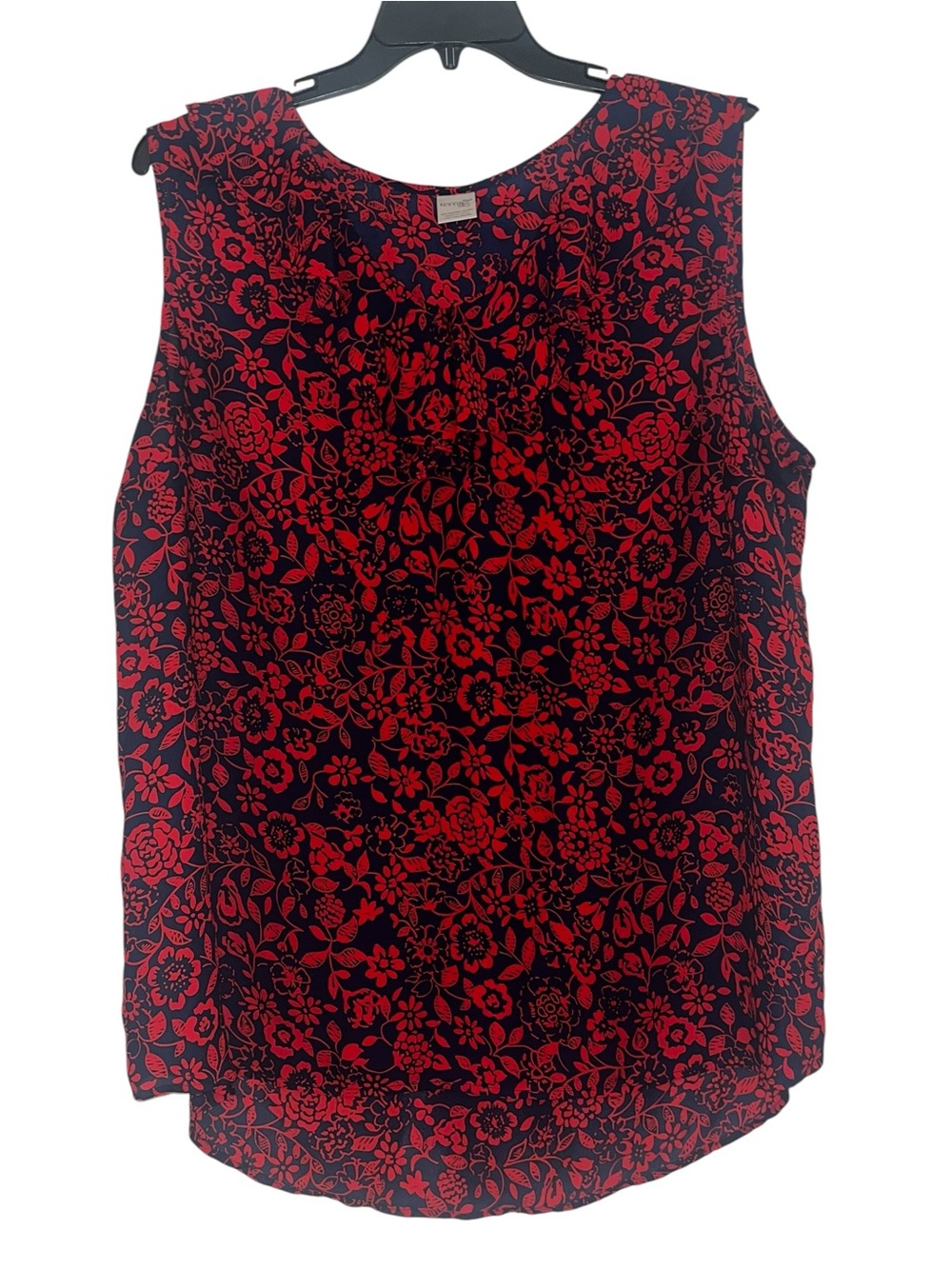 Terra&Sky Red/Navy Sleeveless Blouse Size 2X